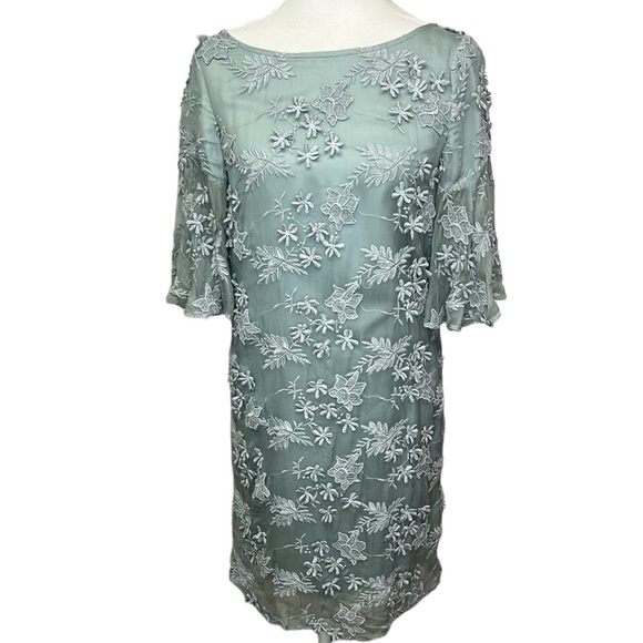 Sundance Chiffon Embroidered Dress Green - Picture 2 of 7